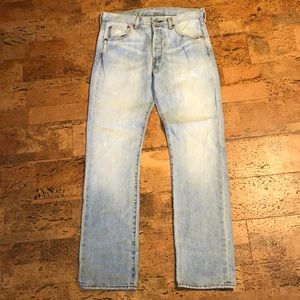 Levi’s Mens 501, W 30 L 30, Light Washed Jeans